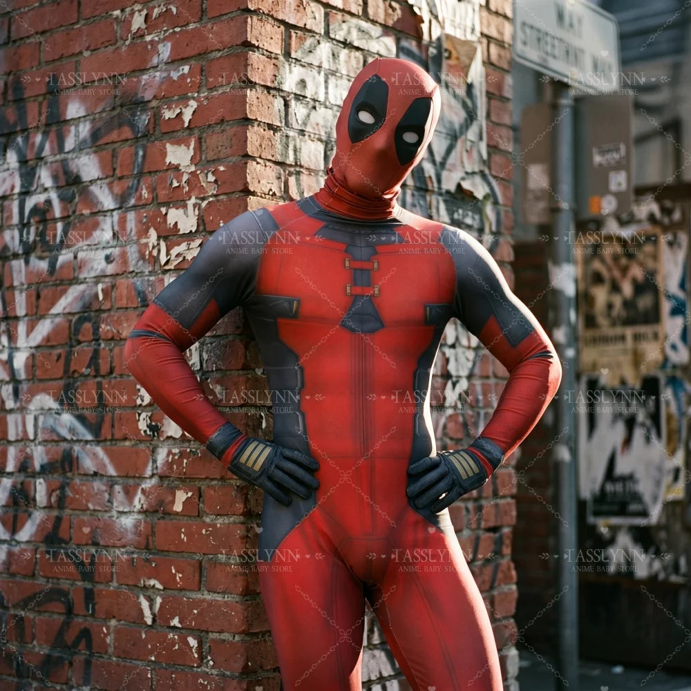 Komplettes Deadpool Cosplay-Kostüm – Katanas Maske Gürtel Erwachsene