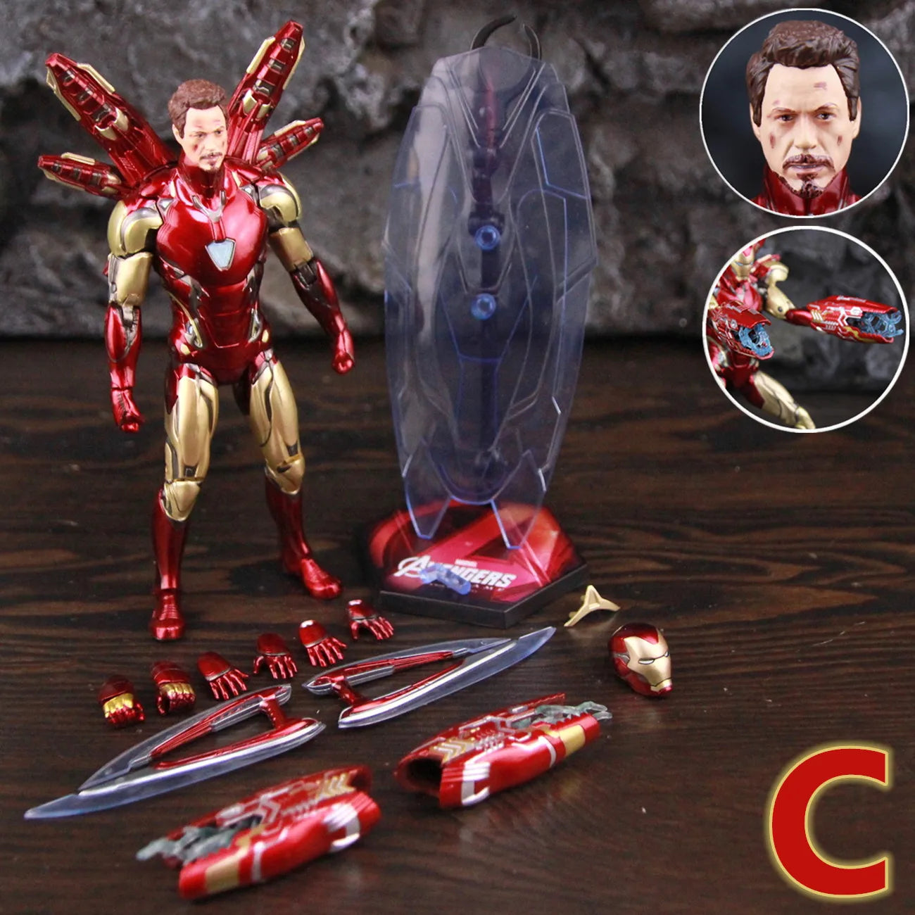 ZD Toys Iron Man MK85 2.0 LED Figur – Tony Stark Gesicht Variante C
