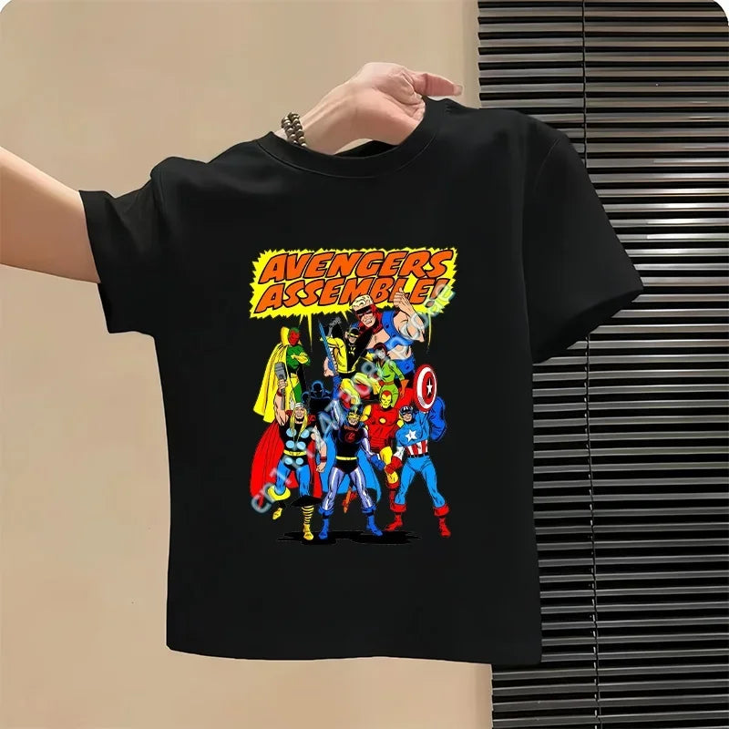 Kinder T-Shirt Avengers – Comic Team Design Schwarz