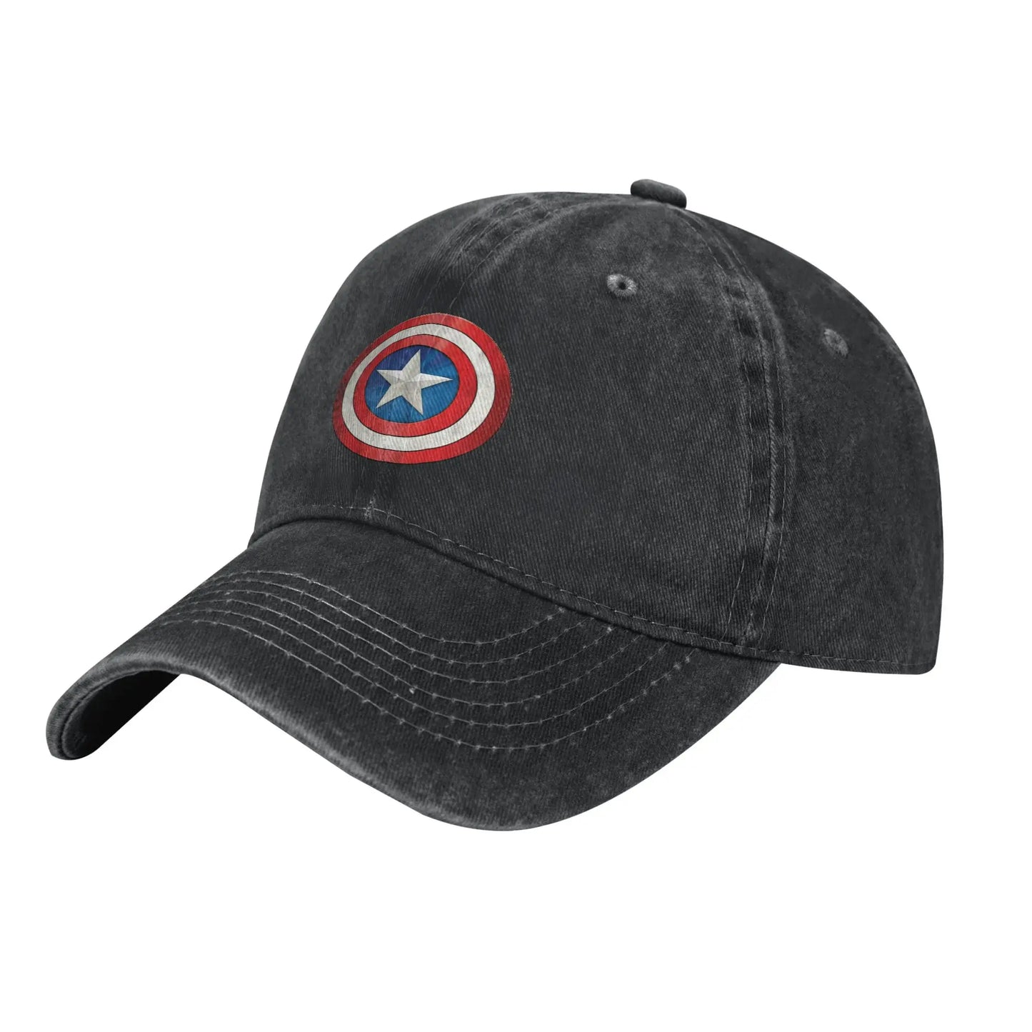 Cap Captain America - Klassischer Schild Schwarz
