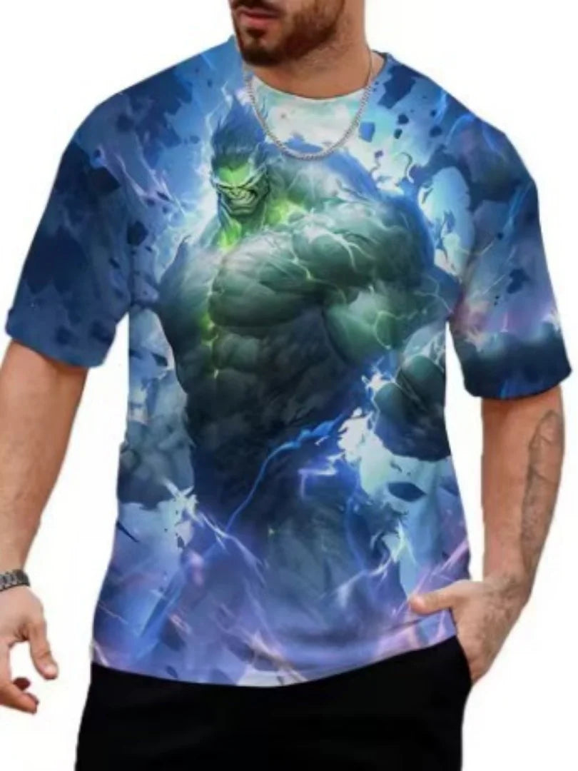 Herren 3D T-Shirt Hulk – Blauer Elektrischer Sturm