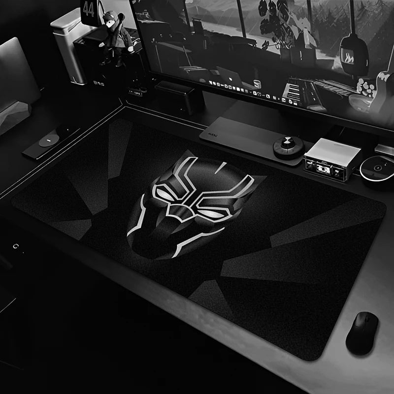 XXL Gaming Mousepad Black Panther - Schwarz Monochrom Schreibtisch
