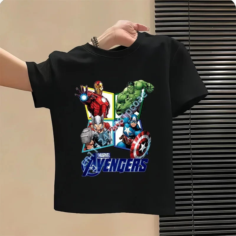 Kinder-T-Shirt Avengers - Komplettes Gruppen-Design Schwarz