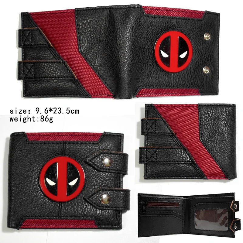 Avengers Deadpool Geldbörse – schwarz, zweifach faltbar, Leder