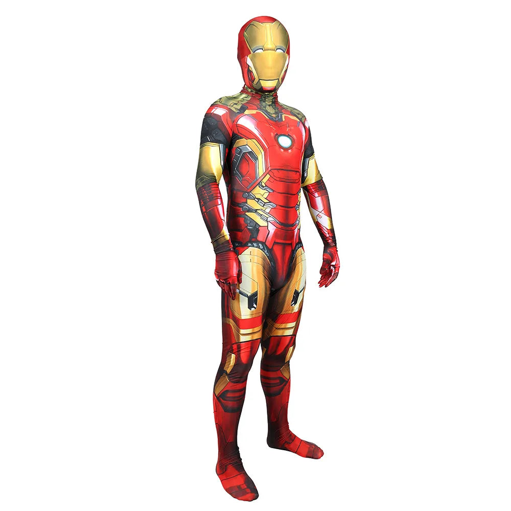 Iron Man Jarvis Kostüm Erwachsene – Overall mit abnehmbarem leuchtendem Helm