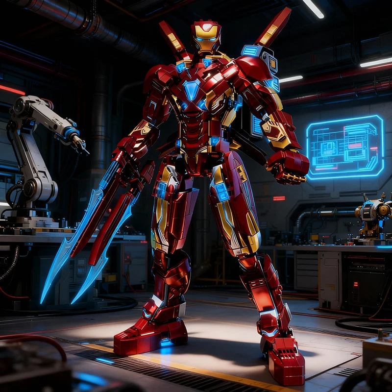 Bausteine Set Iron Man MK50 Mecha - Energieklingen 1500+ Teile