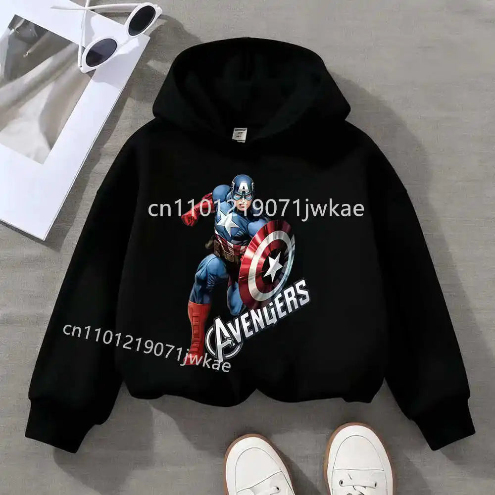 Kapuzenpullover Kinder Avengers Captain America Solo - Schwarz