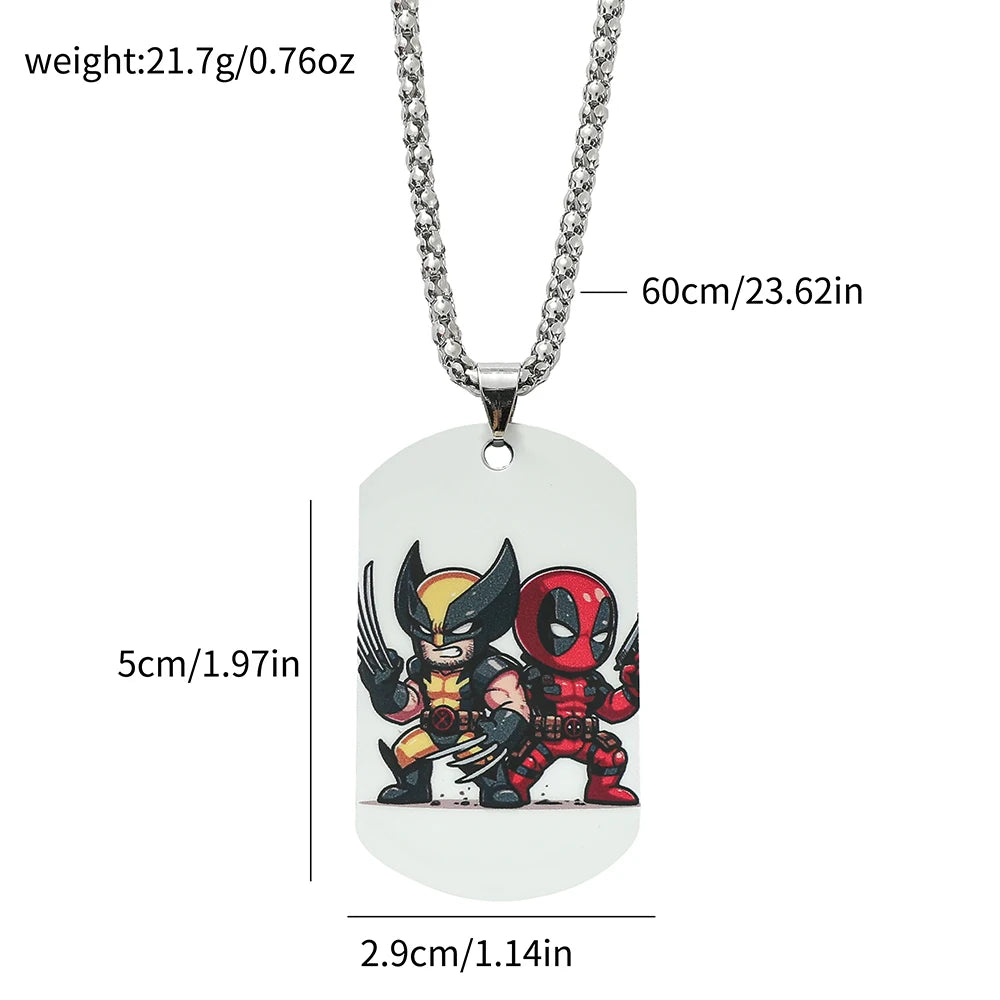 Halskette Militär-Erkennungsmarke Deadpool & Wolverine – Chibi-Duo Rücken an Rücken