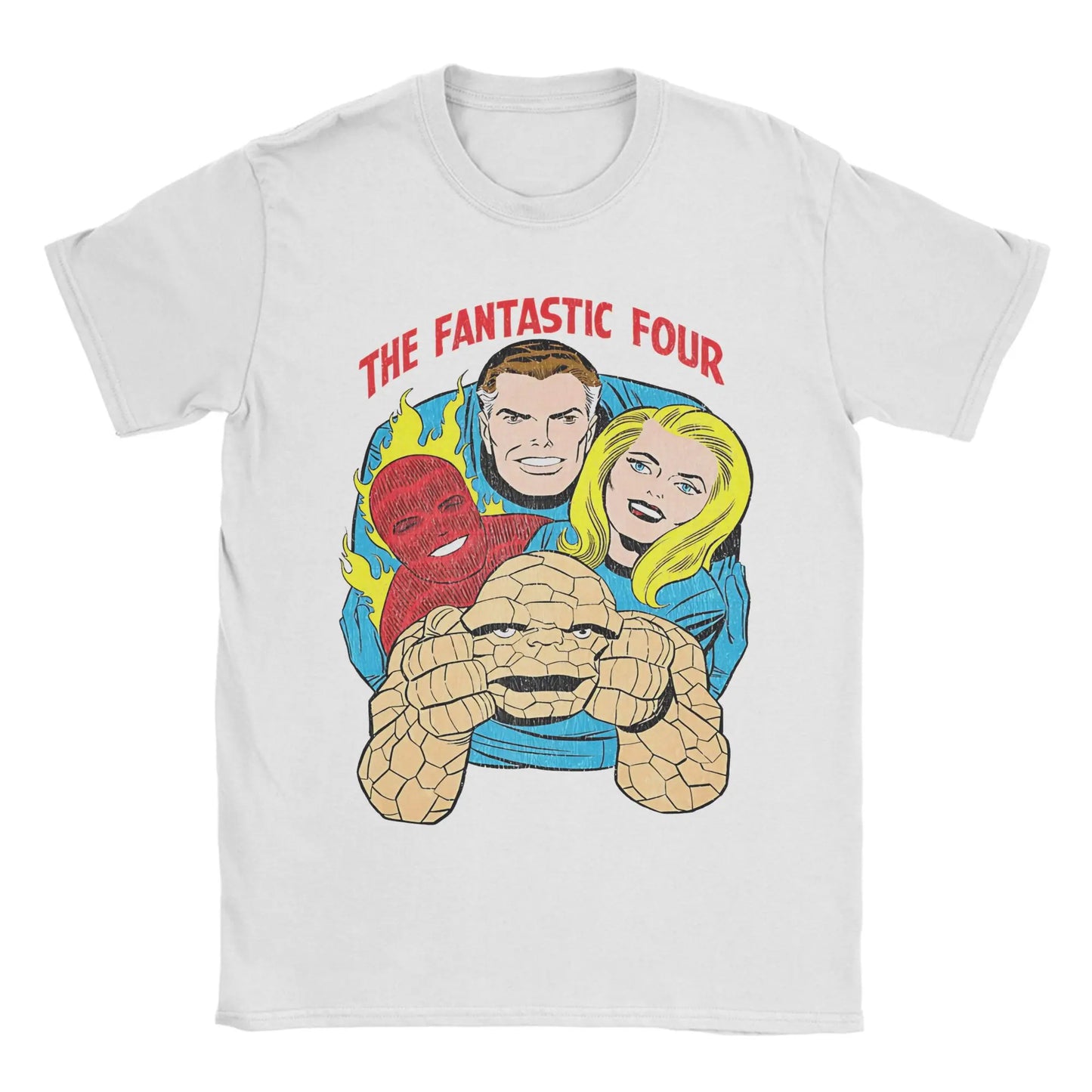T-Shirt The Fantastic 4 First Steps - Retro Poster Blau Unisex