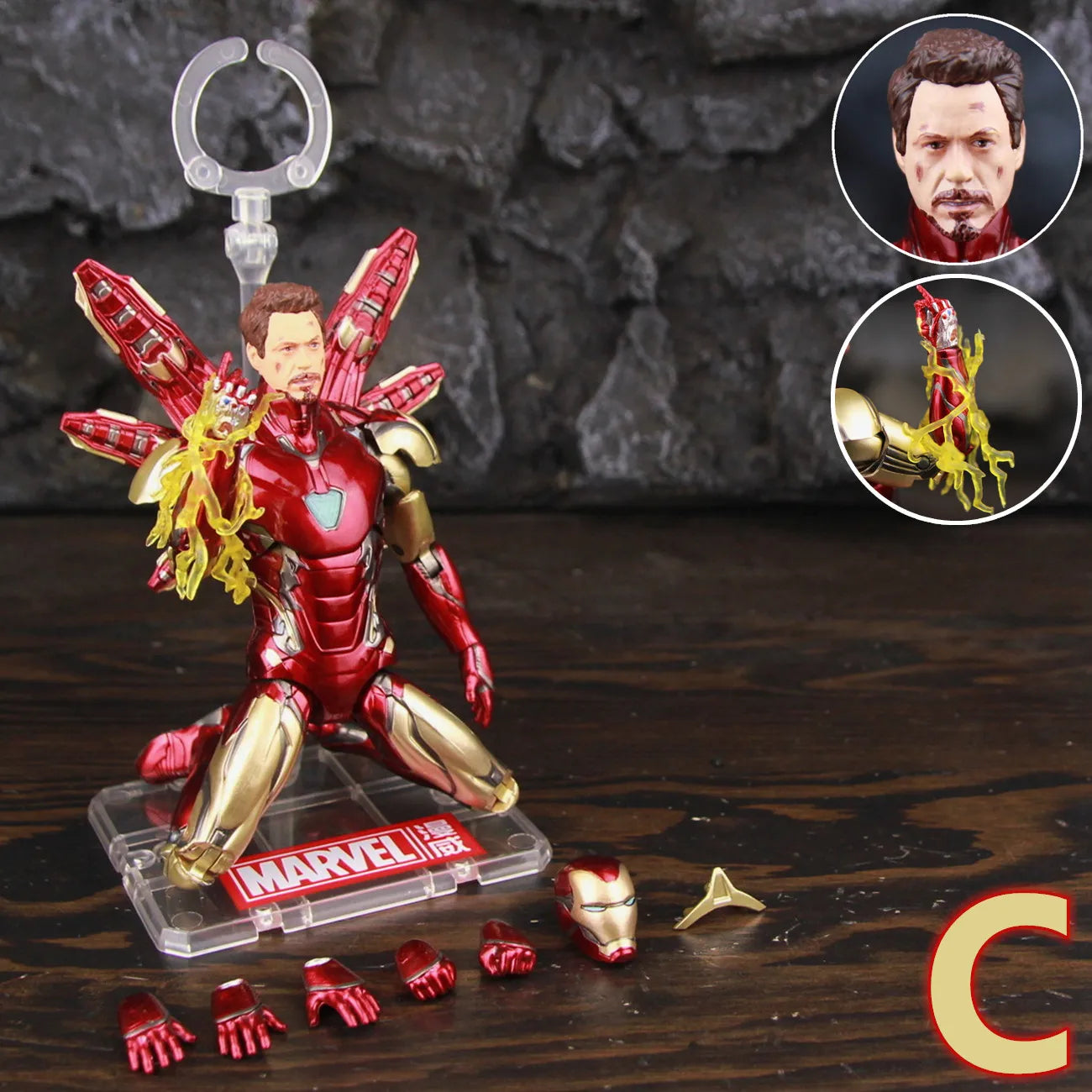 ZD Toys Iron Man MK85 2.0 LED Figur – Kniende Pose mit Leuchteffekt