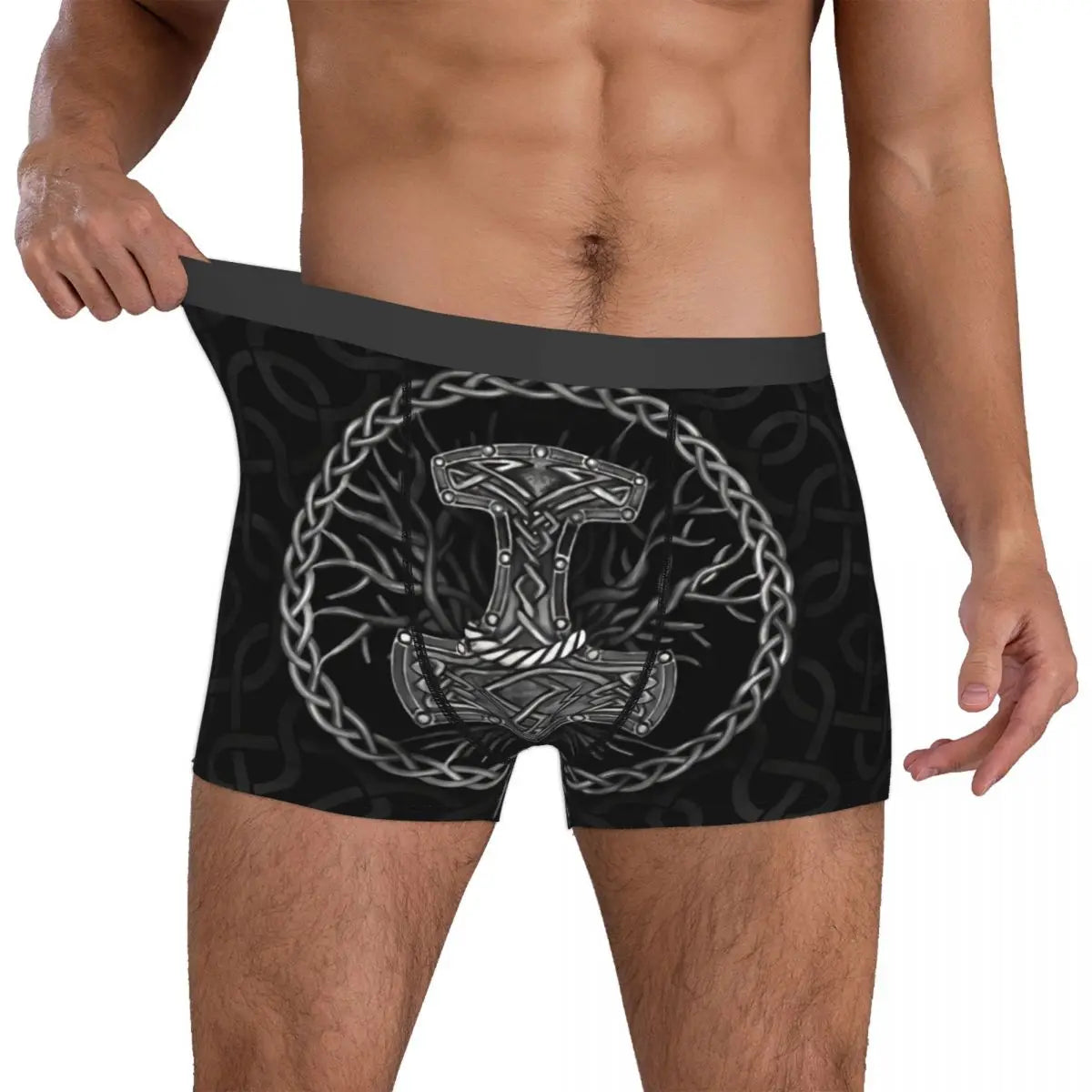 Thor Boxershorts – Mjolnir Hammer und keltischer Lebensbaum