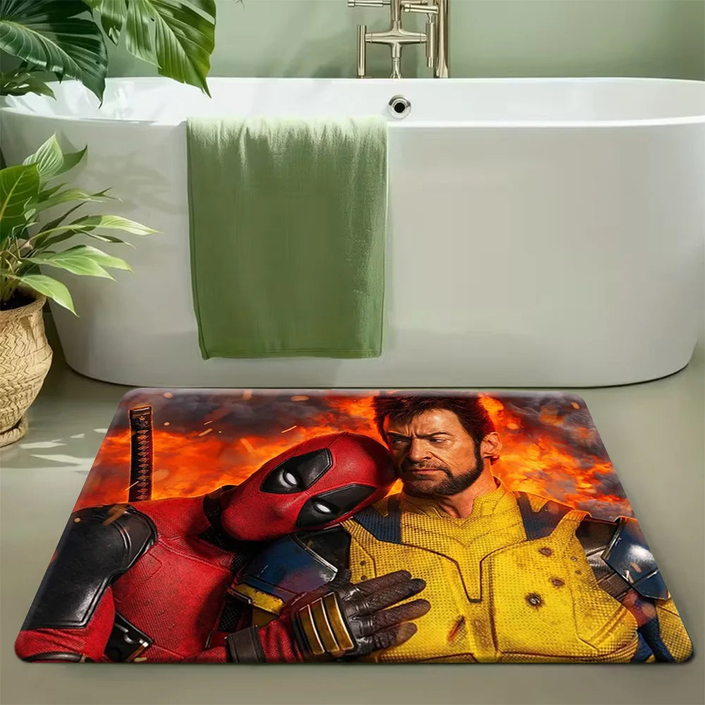 Deadpool & Wolverine Badematte – Flammenexplosion Duo