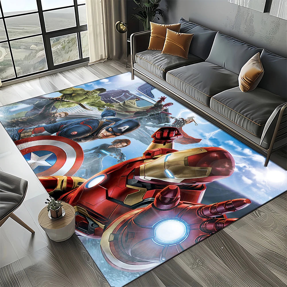 Avengers 3D Teppich – Marvel Logo Design Schwarz Rot