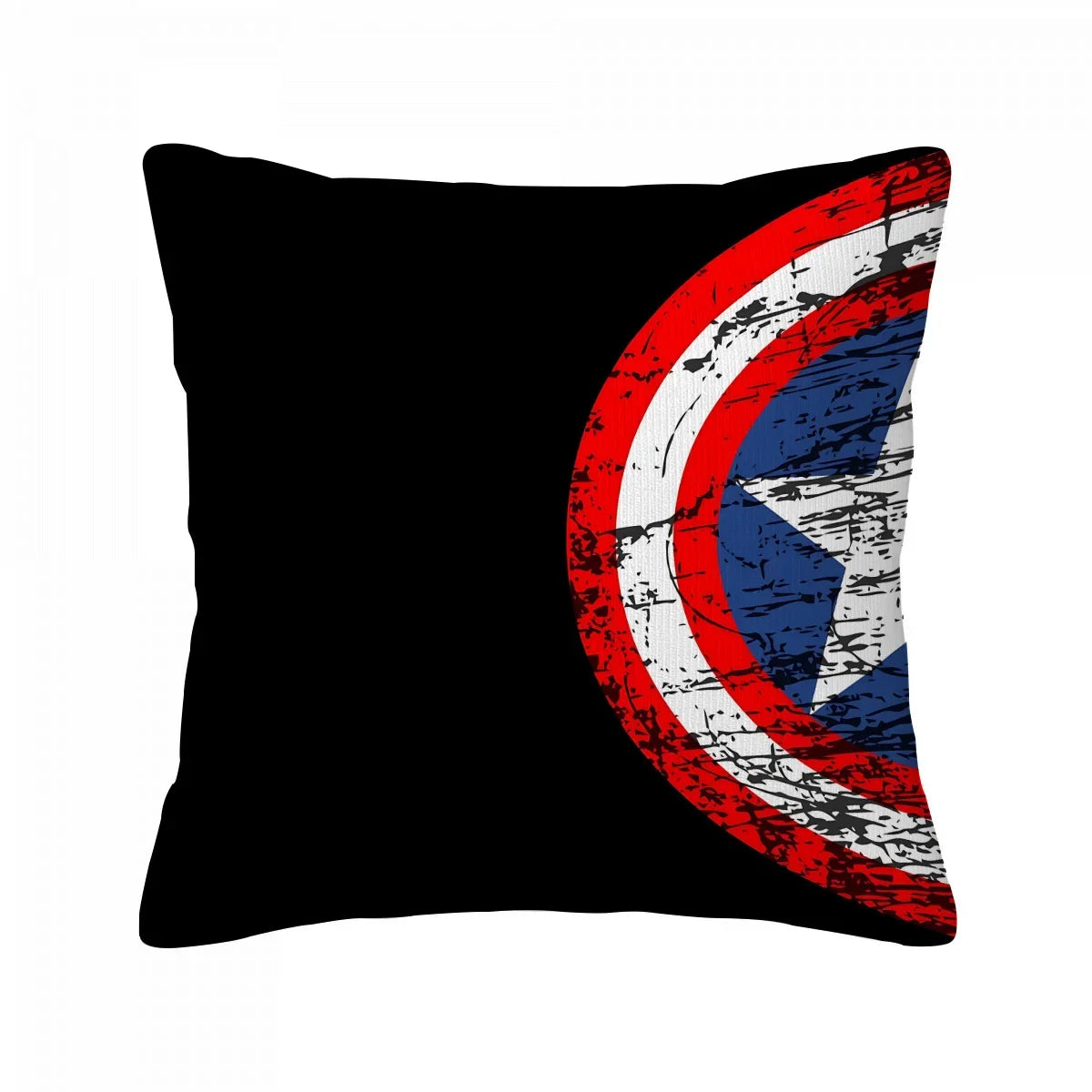 Kissenbezug Captain America – Schild Grunge-Effekt Schwarzer Hintergrund