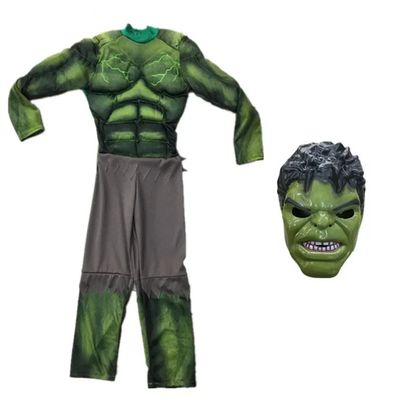 Hulk Kinderkostüm - Grüner Muskel-Overall mit Maske