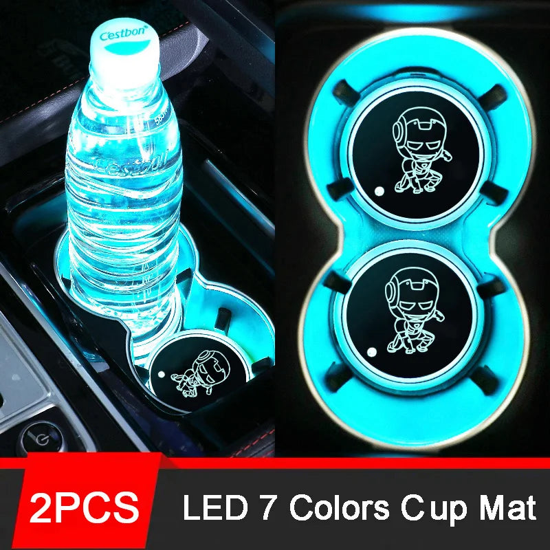 LED Iron Man Untersetzer – 2er-Set Mehrfarbig Universal