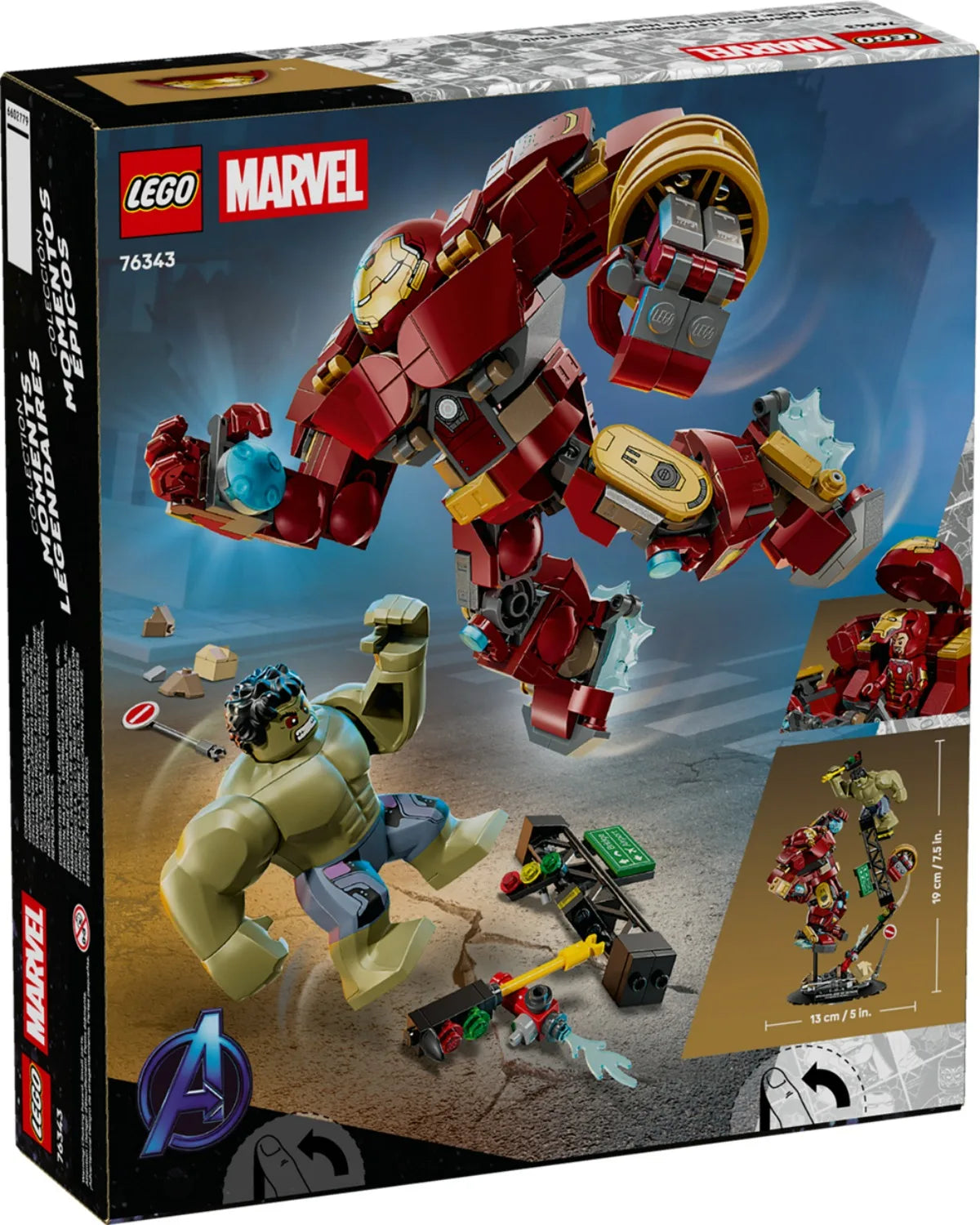 LEGO Marvel 76343 – Hulkbuster gegen Hulk, epischer Kampf, 413 Teile