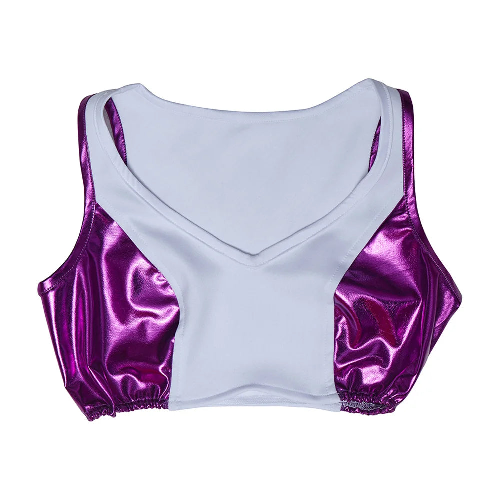 She-Hulk Sport-BH – Weißes und lilafarbenes Crop-Top
