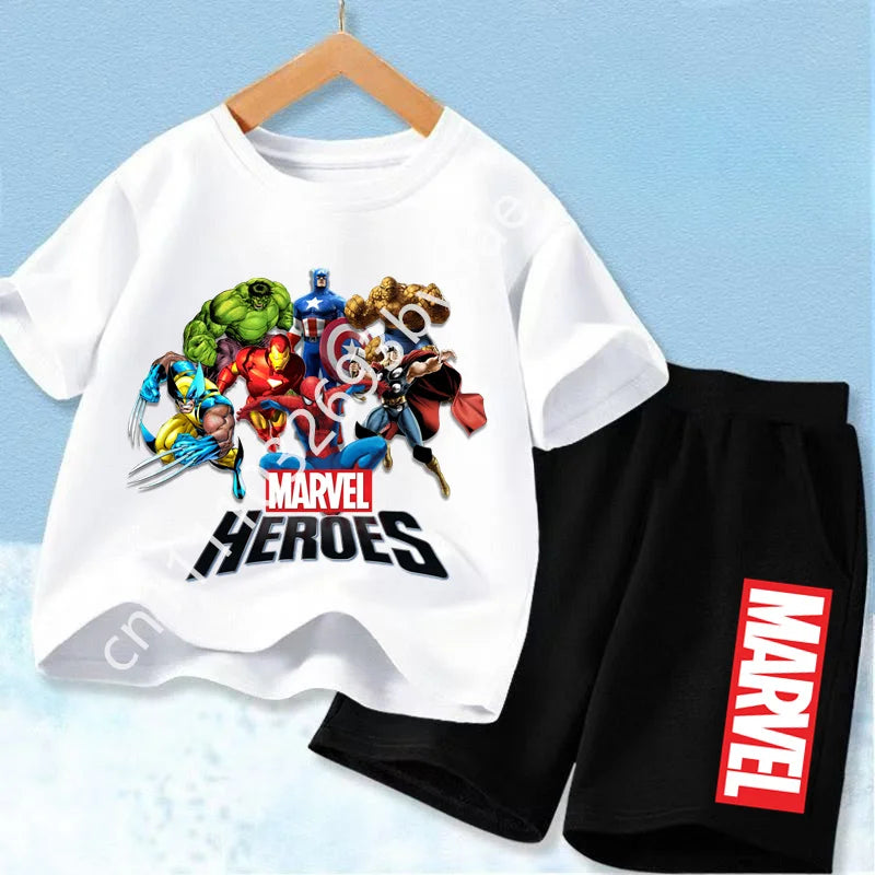Avengers Marvel Heroes Kinder T-Shirt – Weißes Gruppen-Set Edition 2