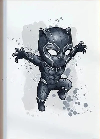 Aquarell-Poster Black Panther - Gekrallte Bindung