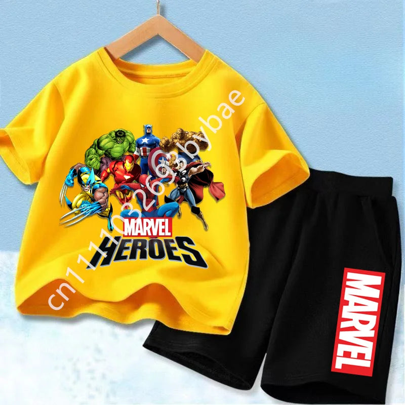T-Shirt Avengers Marvel Heroes Kinder - Gelbe Gruppe Set