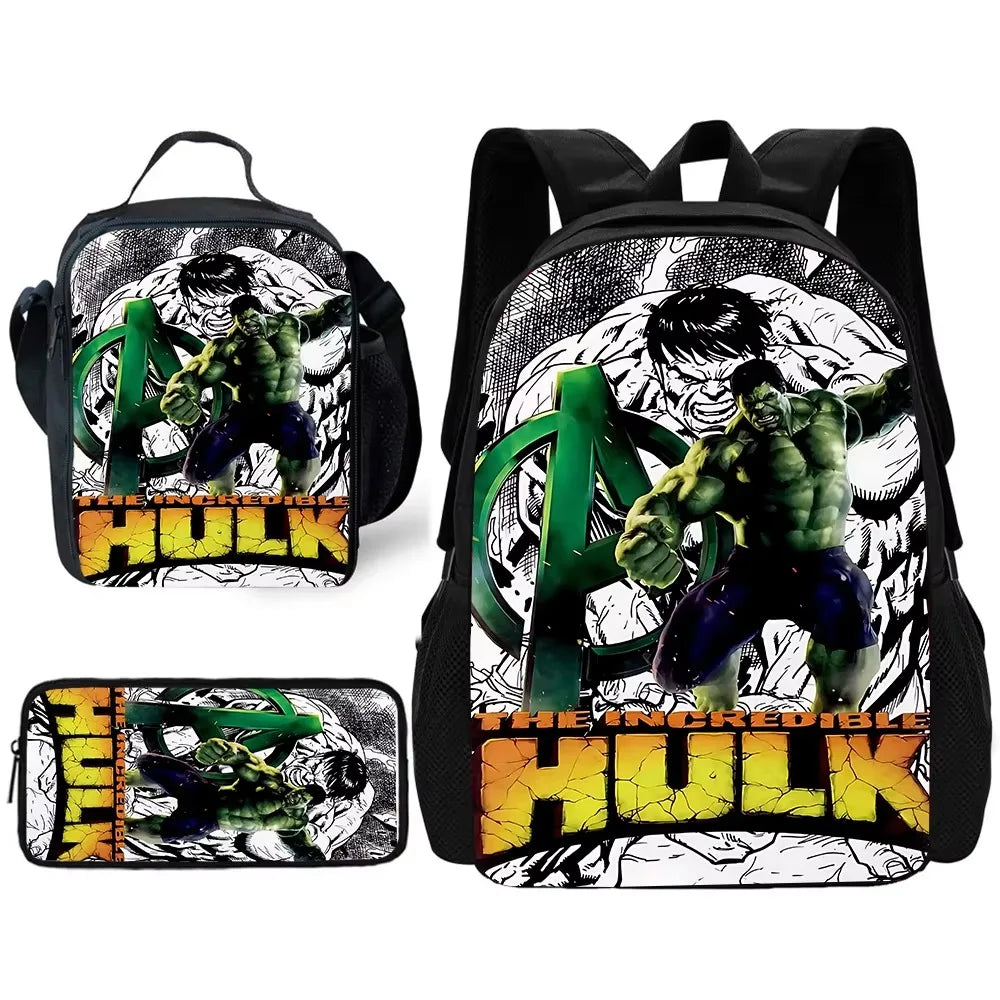 Hulk Rucksack Set - The Incredible Hulk Logo Avengers Grün