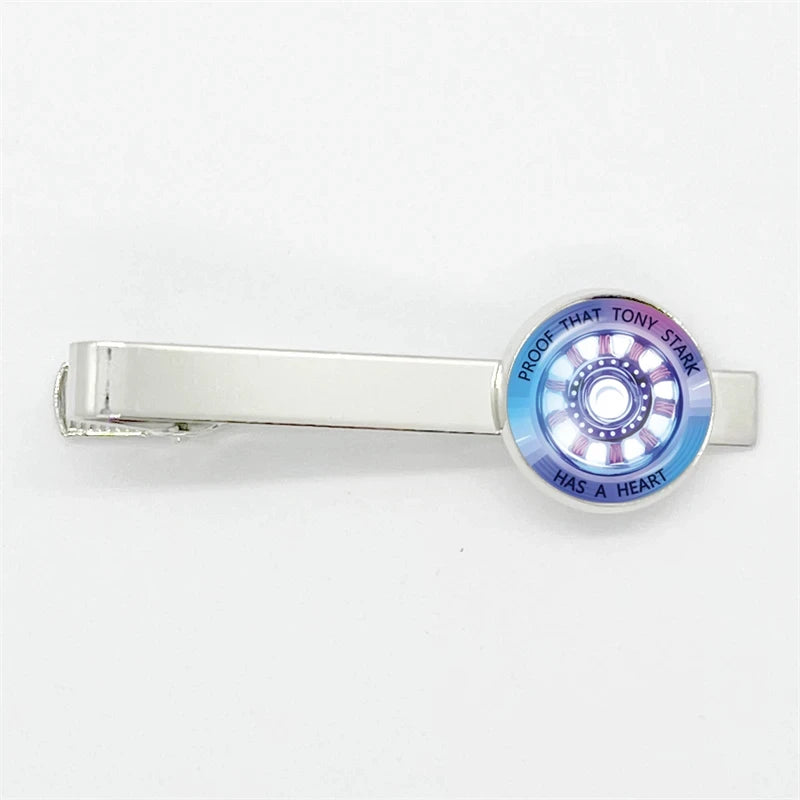 Krawattenklammer Tony Stark – Holografischer ARC-Reaktor Blau und Lila