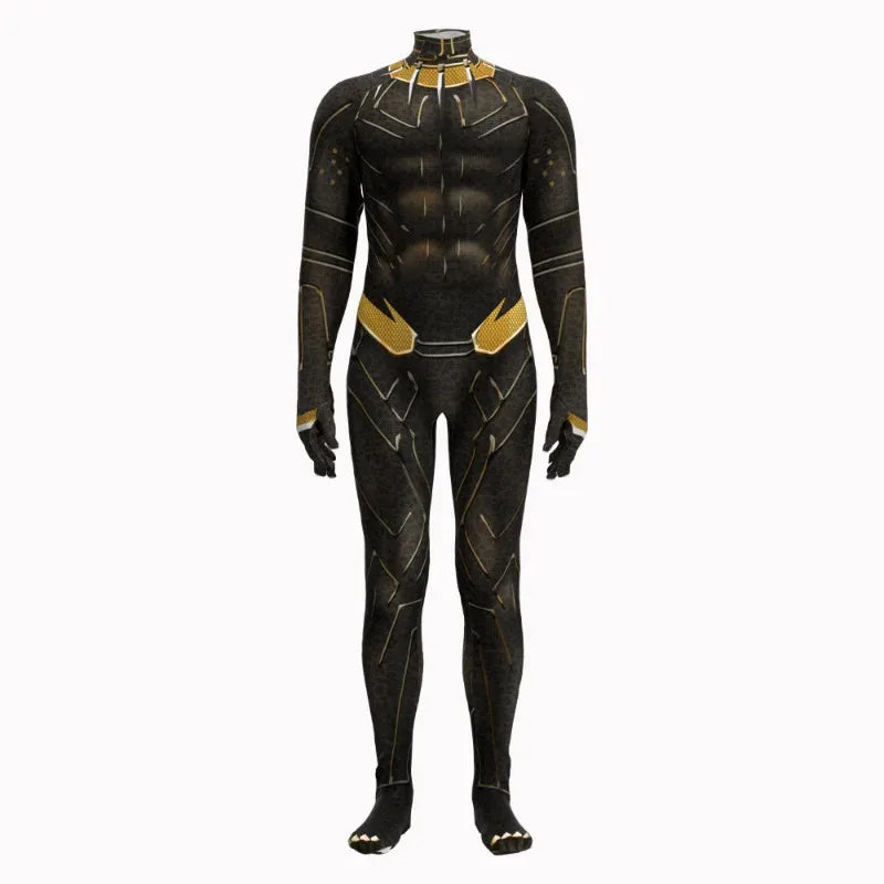 Black Panther Kostüm - Overall Schwarz und Gold (Herren)