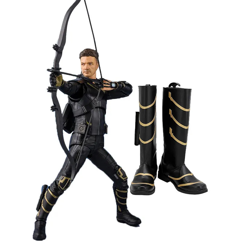 Cosplay-Stiefel Fantasy – Schwarzgoldener Zickzack (Damen)