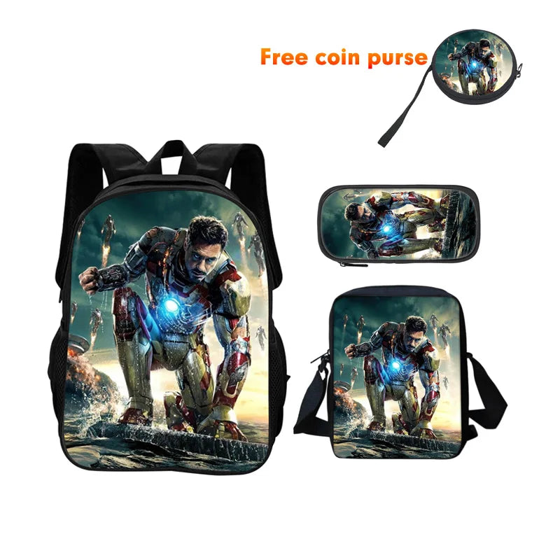 3-teiliges Schulranzen-Set Avengers Iron Man – Hocker-Plattform-Squad