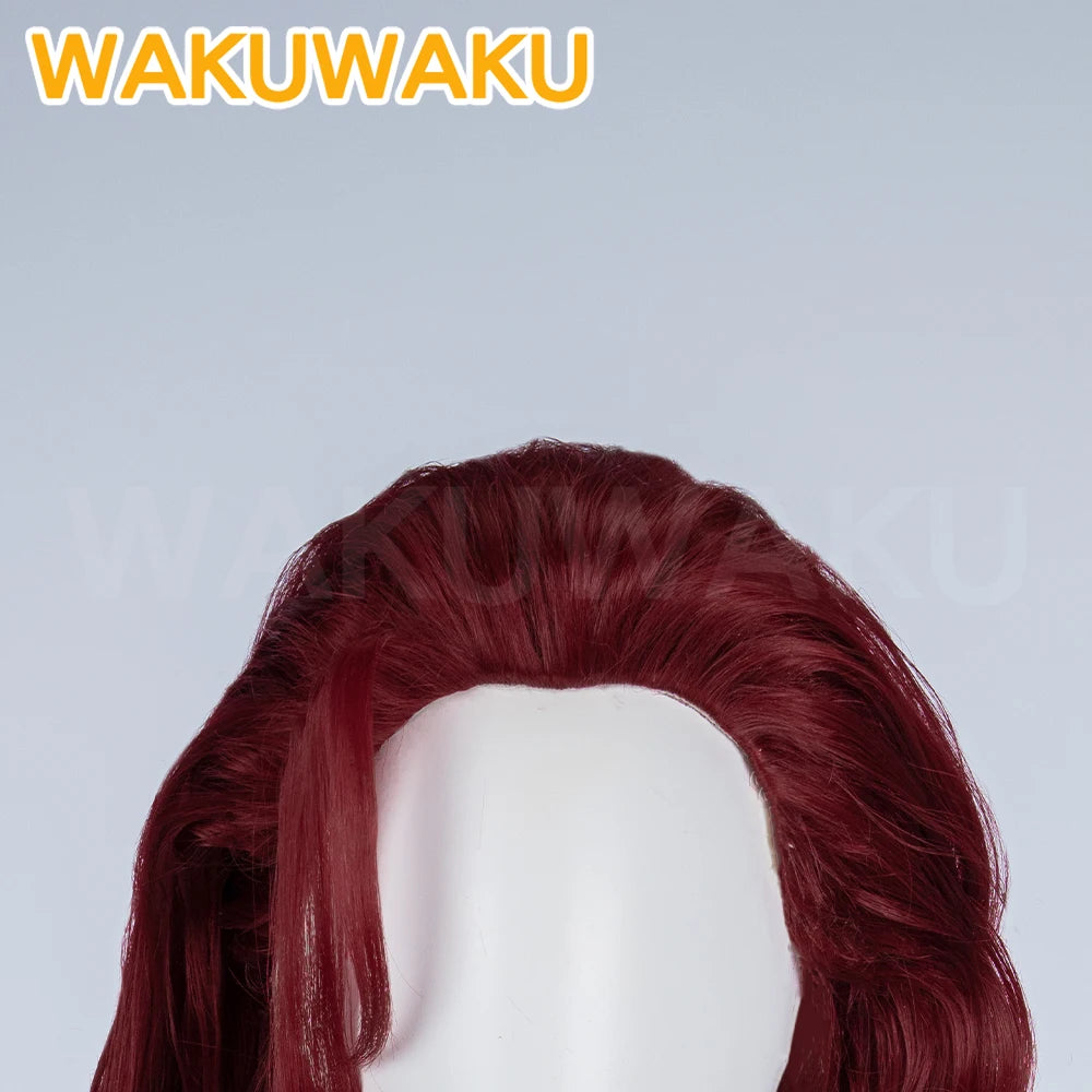 Perücke Scarlet Witch – Bordeauxrote Lockenperücke mit Diadem