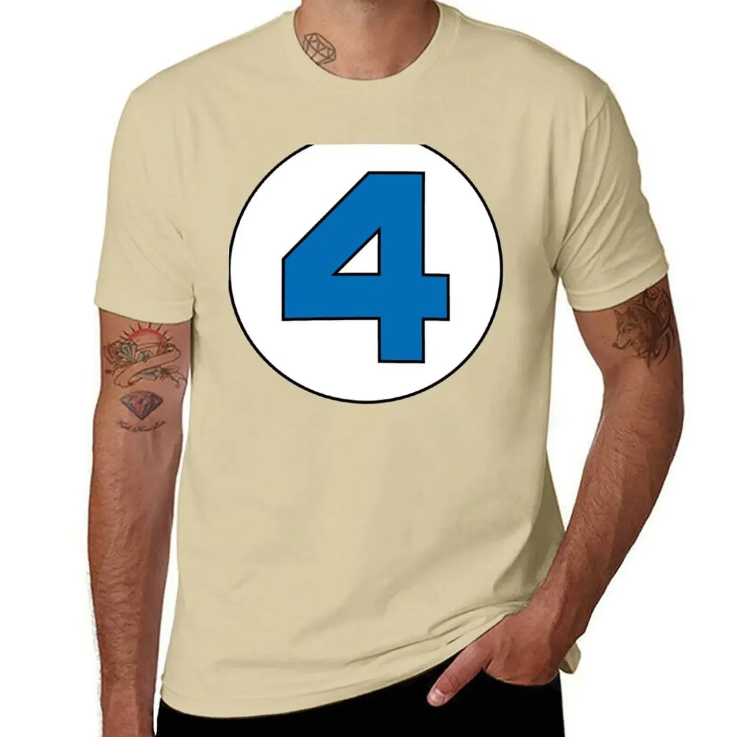 T-Shirt Die Fantastischen Vier – Rundes Schwarzes Logo Übergröße