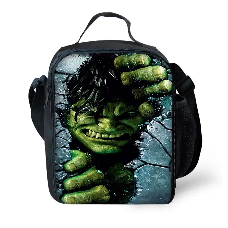 Hulk-Lunchtasche für Kinder – Gesicht, das aus rissiger Steinmauer auftaucht