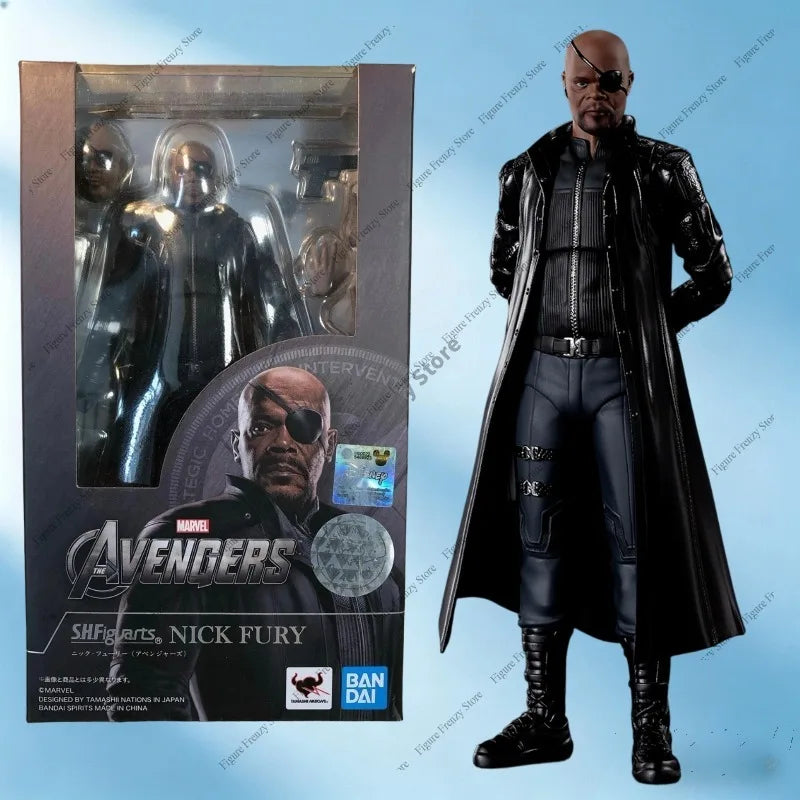 S.H.Figuarts Nick Fury Figur - Bandai Langer Mantel SHIELD Direktor
