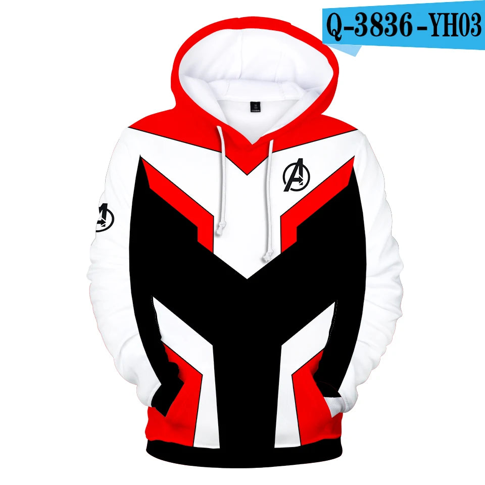 Avengers Endgame Hoodie - Quantenanzug 3D Weiß Rot