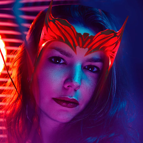 Scarlet Witch Maske - Rotes leuchtendes Acryl-Diadem