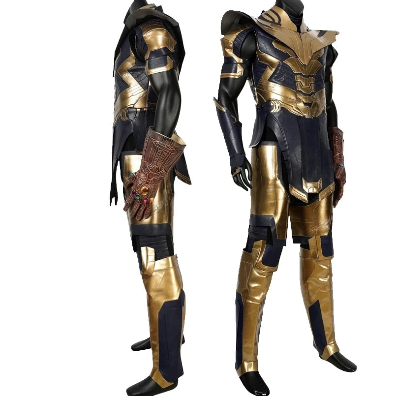Thanos-Kostüm – Endgame Marineblau und Gold Rüstung mit Stiefeln
