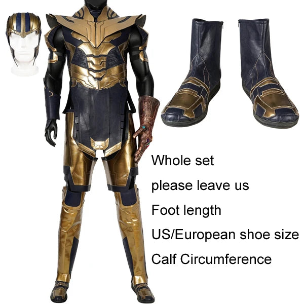 Thanos-Kostüm – Endgame Marineblau und Gold Rüstung mit Stiefeln