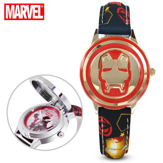 Kinderuhr Avengers Iron Man Flip - Schwarzes Armband