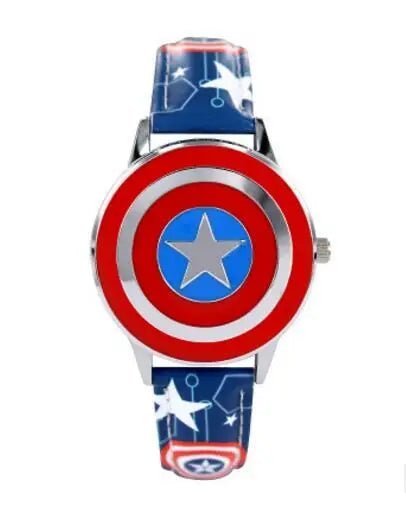 Kinderuhr Avengers Captain America - Dunkelblaues Armband mit Sternen
