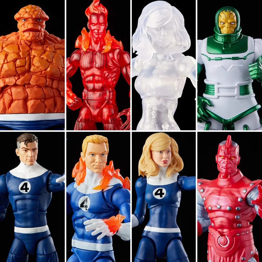 Marvel Legends Fantastic Four Retro Wave Actionfigur – Das Ding, menschliche Fackel, Invisible Woman, Mr. Fantastisch, Psycho-Man 6 Zoll