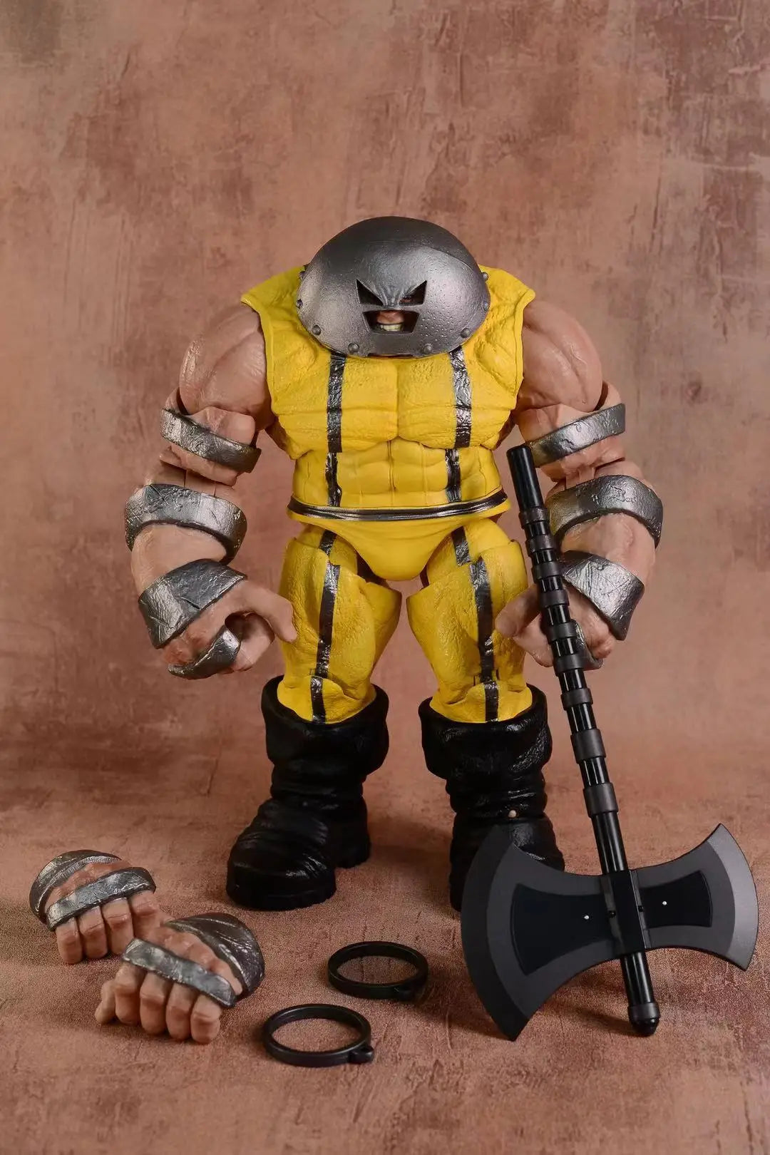 Wolverine Gefängnis Waffe X Figur - Gelber Anzug Axt Handschellen 9 Zoll