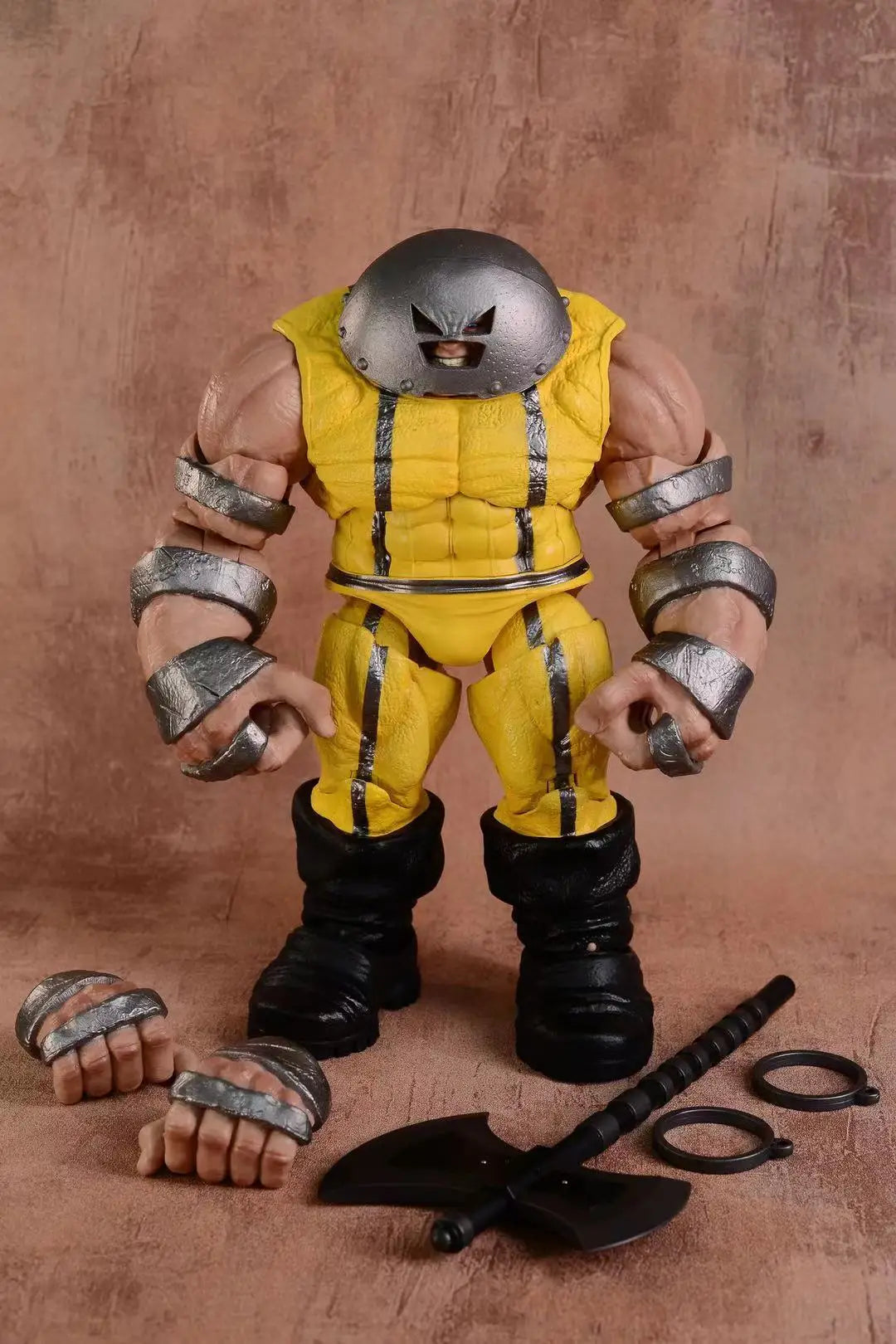 Wolverine Gefängnis Waffe X Figur - Gelber Anzug Axt Handschellen 9 Zoll