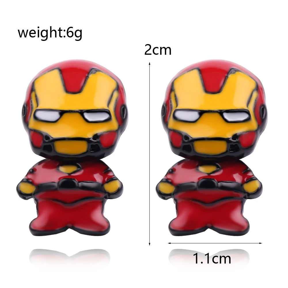 Iron Man Ohrstecker – Abnehmbare, emaillierte Stecker