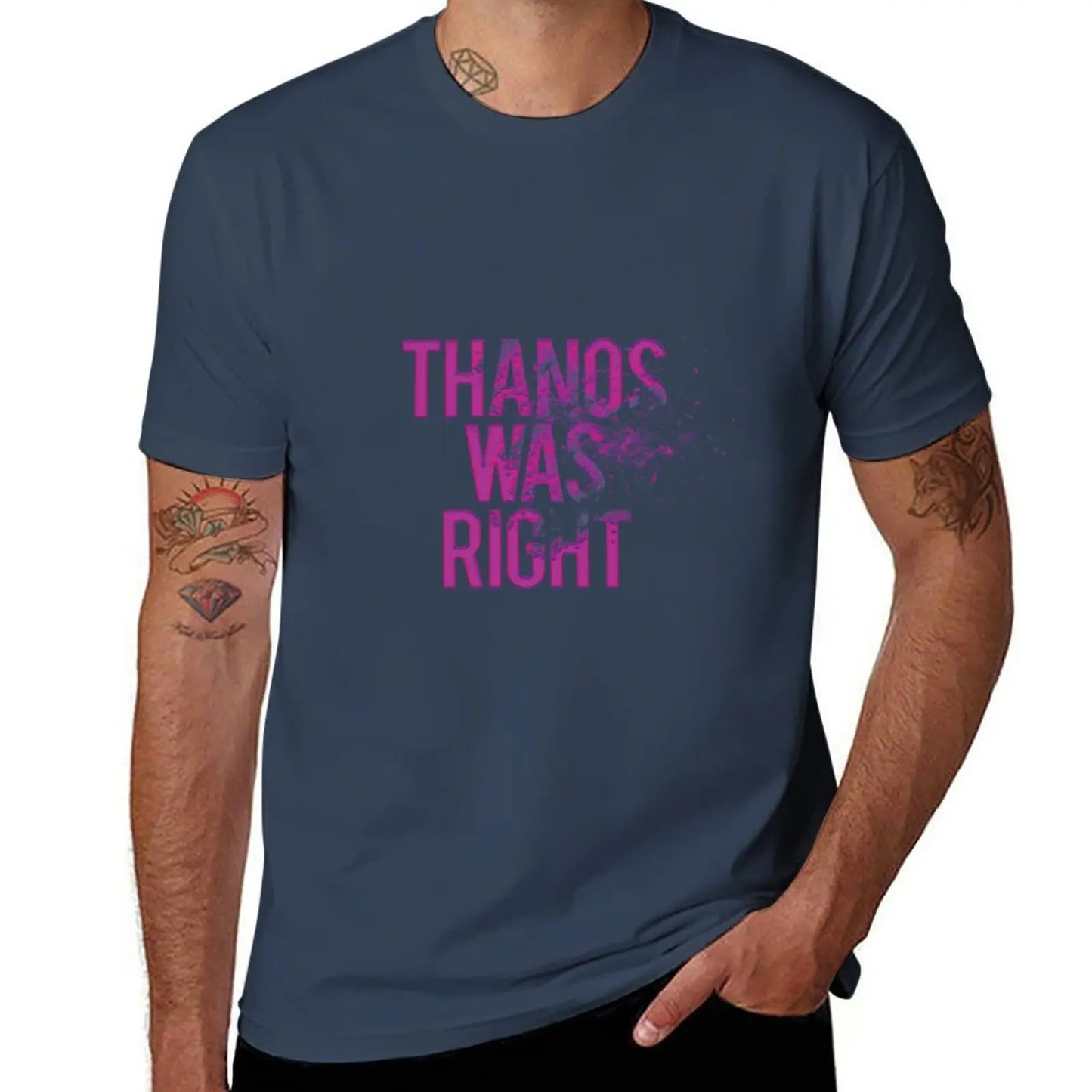 T-Shirt Thanos Was Right - Text mit Staubeffekt Herren