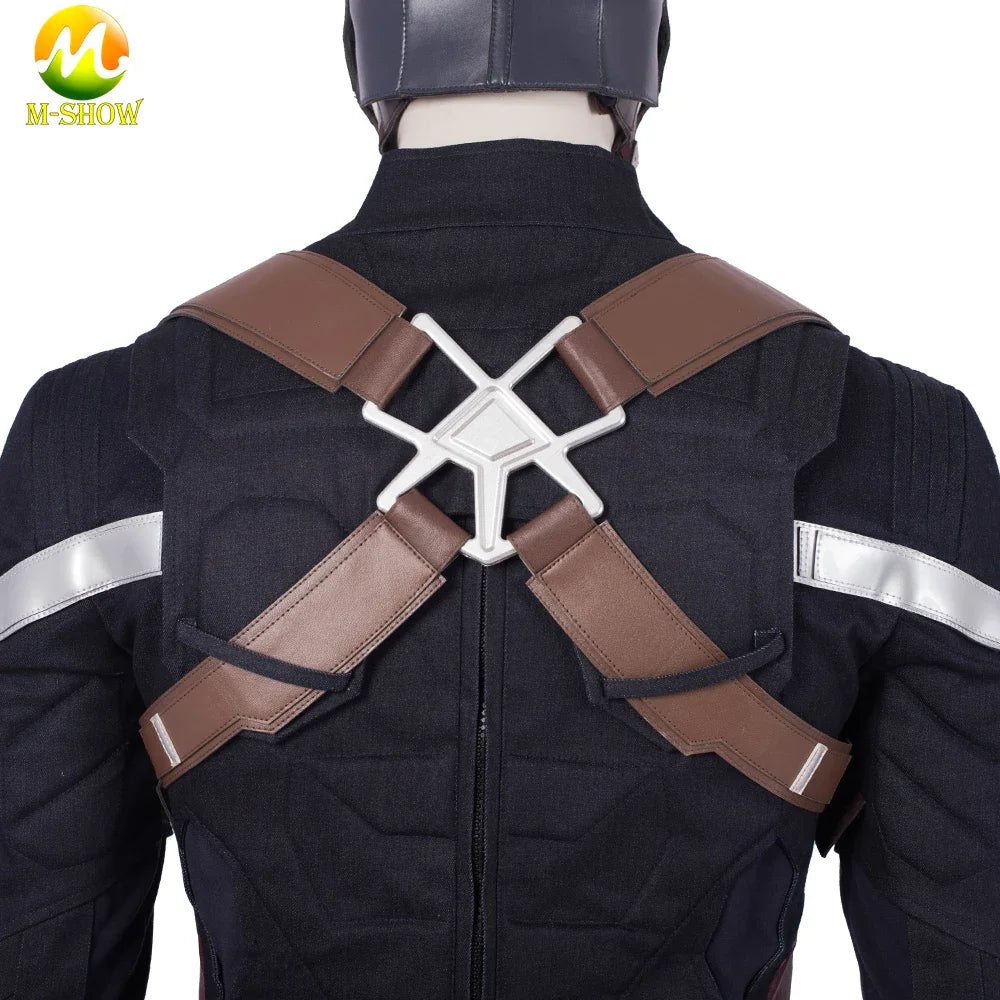 Captain America Cosplay Kostüm - Marineblaue Uniform mit Maske