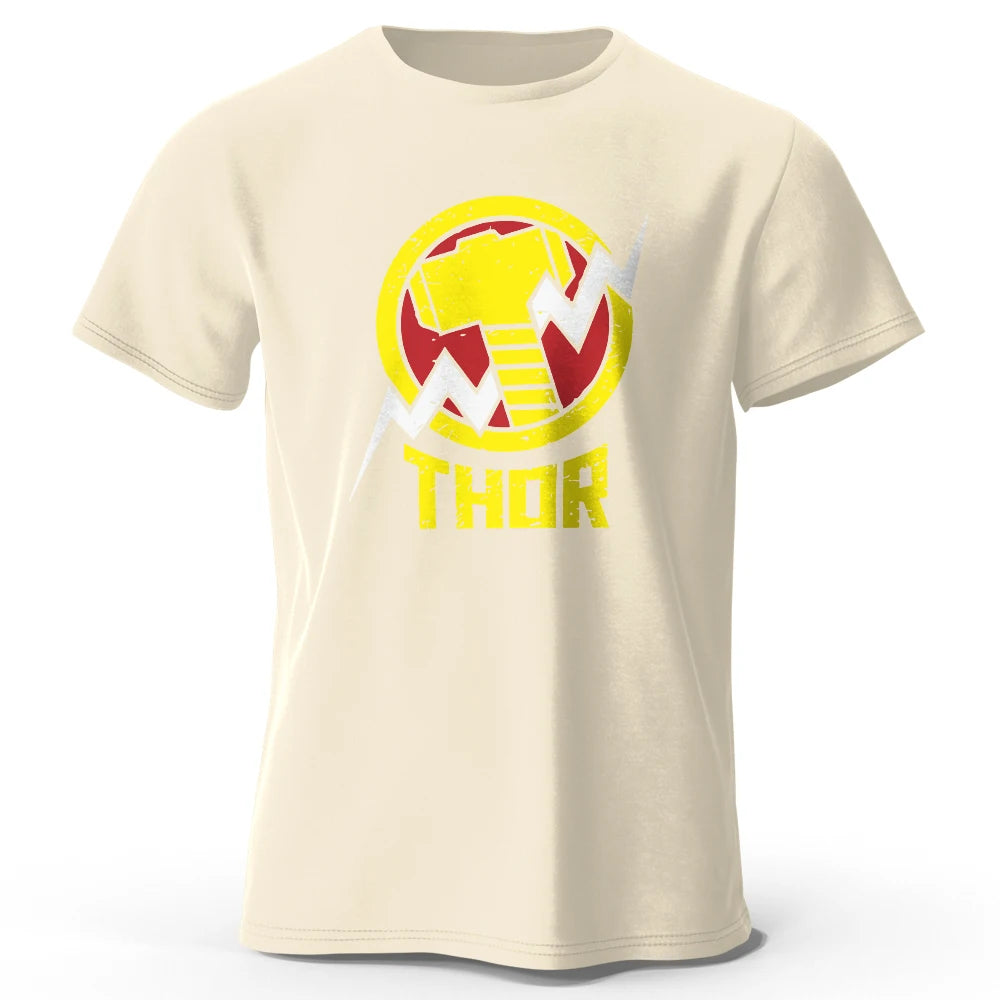 T-Shirt Thor – Vintage Hammer & Blitz Logo Schwarz