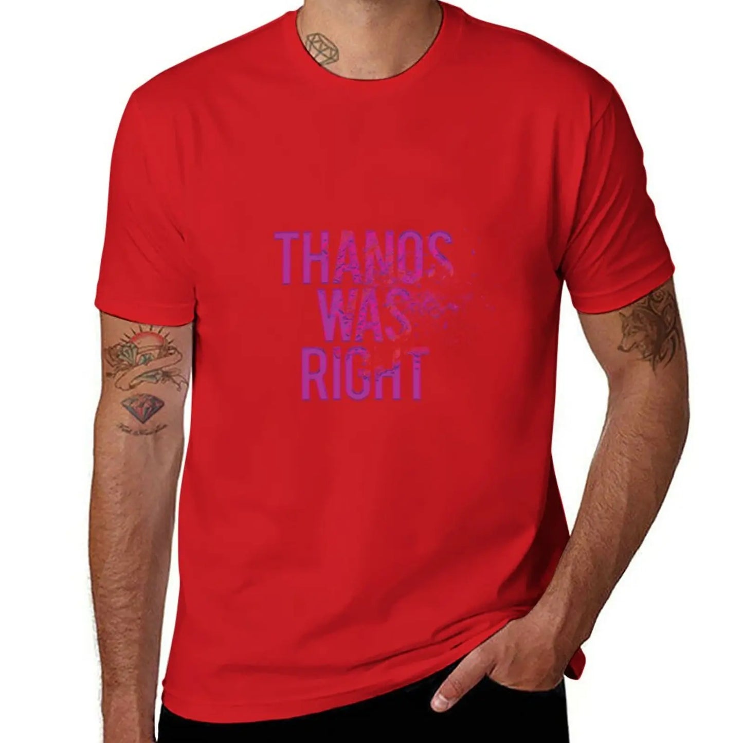 T-Shirt Thanos Was Right - Text mit Staubeffekt Herren