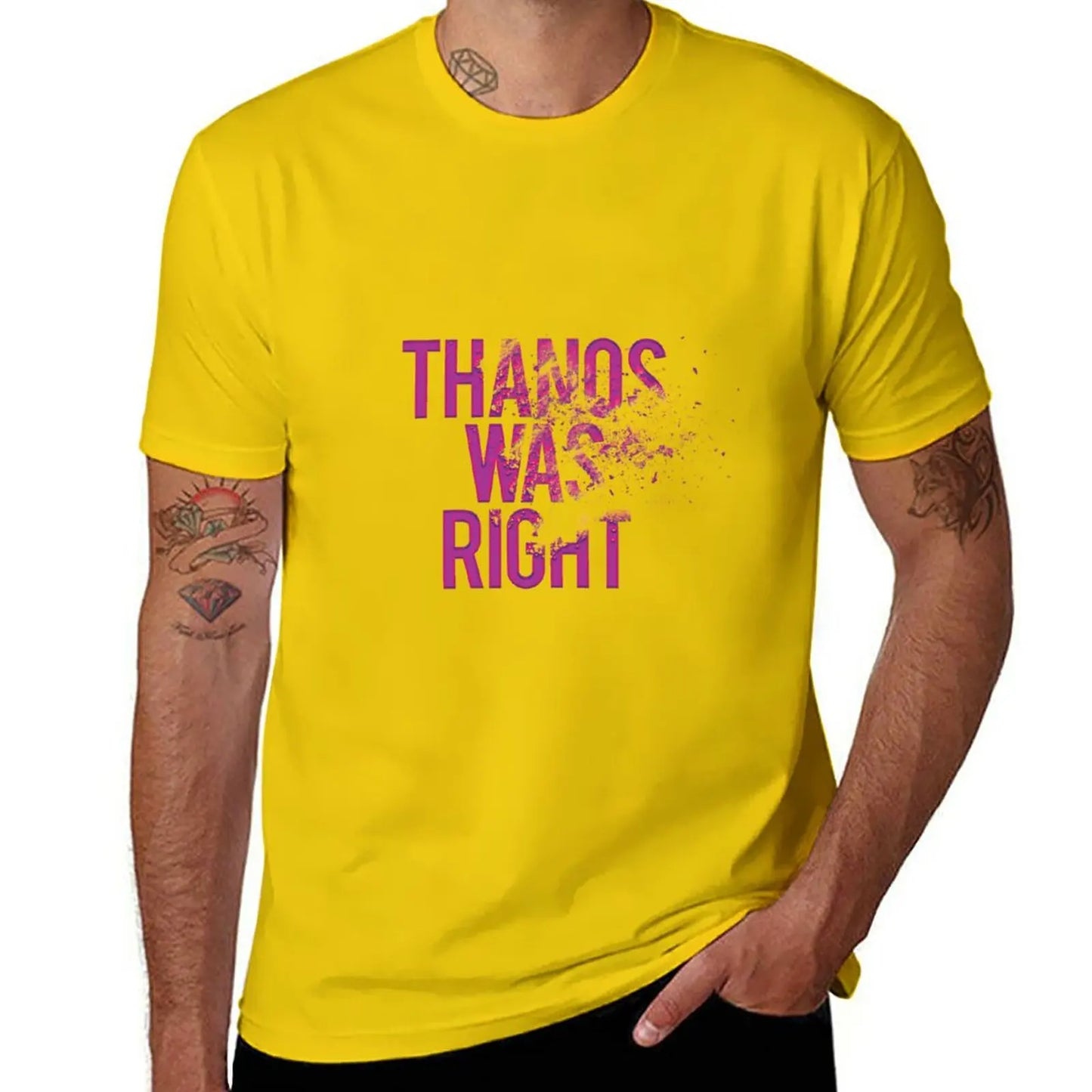 T-Shirt Thanos Was Right - Text mit Staubeffekt Herren