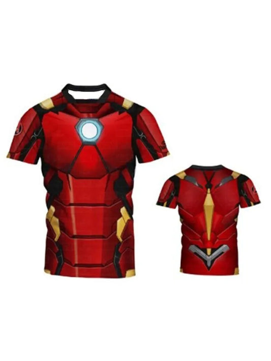 Kompressions-T-Shirt Avengers Iron Man - Reaktor Brust Rot Gold